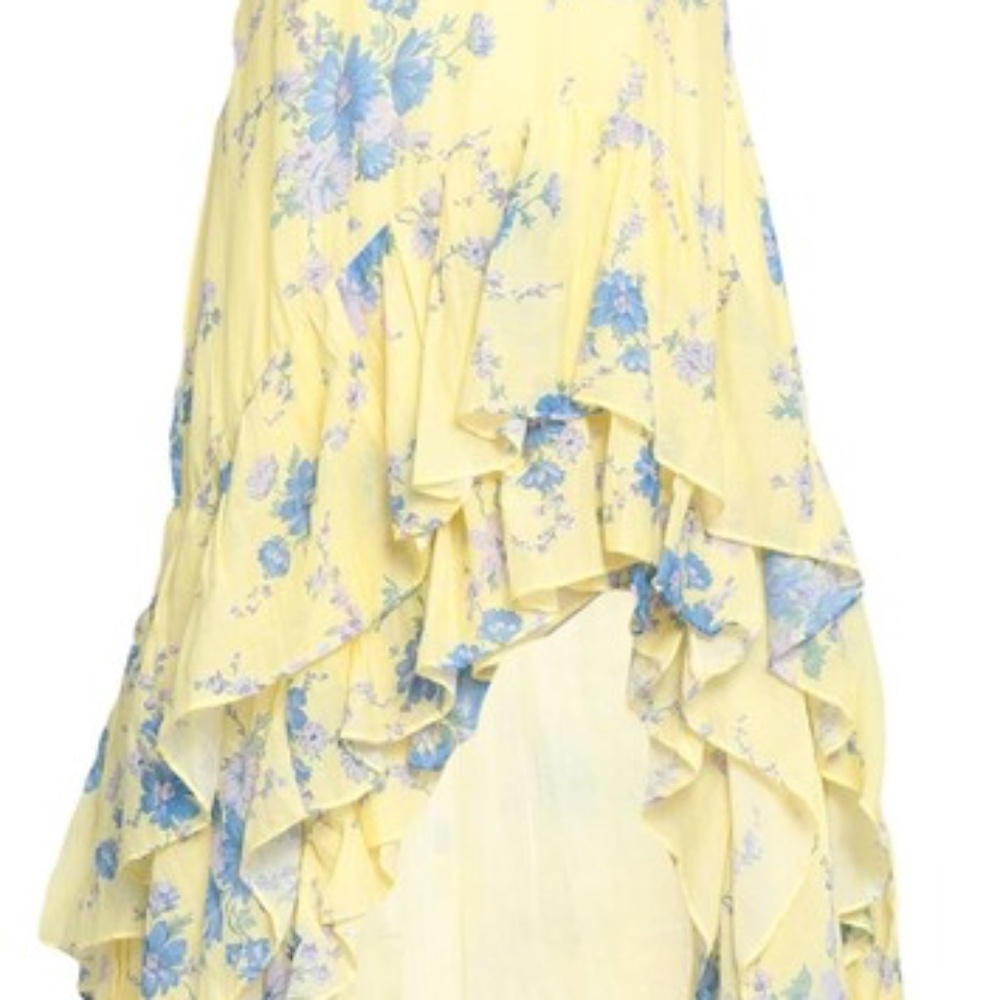 LoveShackFancy High Low Cotton Silk Dress